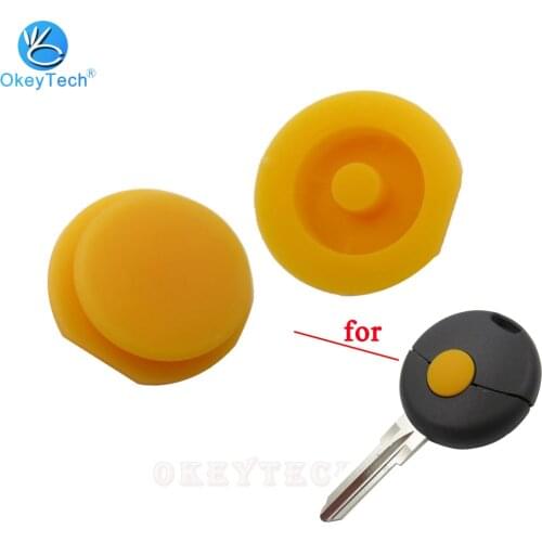 OkeyTech 5/10/30/50Pcs 1 Button Car Styling Replacement Key Shell Rubber Pad For Mercedes For Benz Smart For Cabrio City Cross