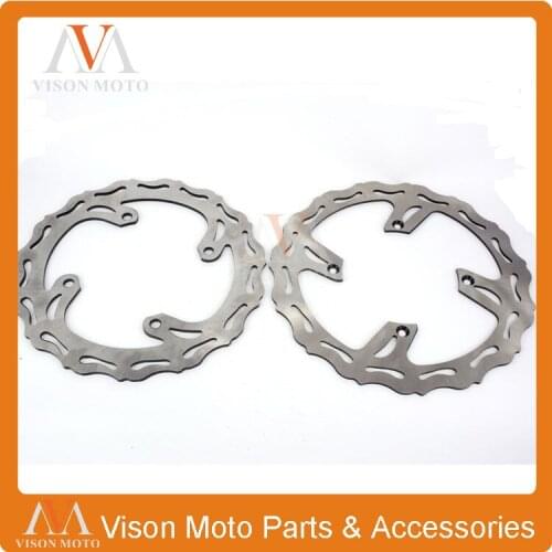 Front & Rear Wavy Brake Disc Rotor Set For Kawasaki KX125 KX250 KX250F KX450F KLX450R KX KXF KL Dirt Bike Motocross Enduro
