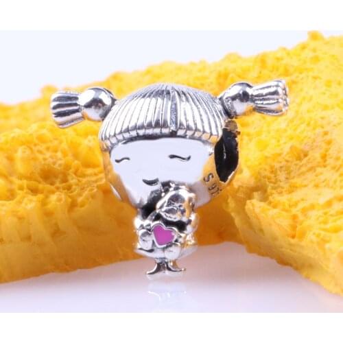 Authentic 925 Sterling Silver Beads Braided Little Girls Creative Beading Fit Original Pandora Bracelet For Women Diy Jewelry