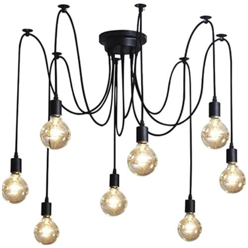 Mordern Nordic Retro Edison Bulb Light Chandelier Vintage Loft Antique Adjustable DIY E27 Art Spider Ceiling Lamp Fixture Light
