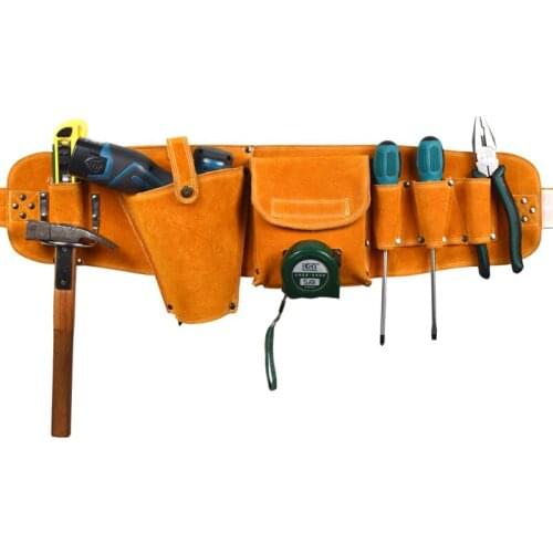 Leather Practical Tools Bag Belt Electrician Carpenter Professional Tool Bag Drill Portable Porta Taladro Tool Packaging DI50GJB
