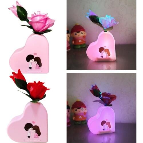 Unique Night Light Gift Teen Motion LED Indoor Nightstand Lighting for Bedroom Rose Party Nightlights Table for Men Women Gifts