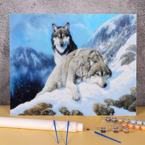 Wolf Animal Painting By Numbers Package Oil Paints 50*70 Oil Painting Home Decoration Children Handiwork Wall Art Drawing
