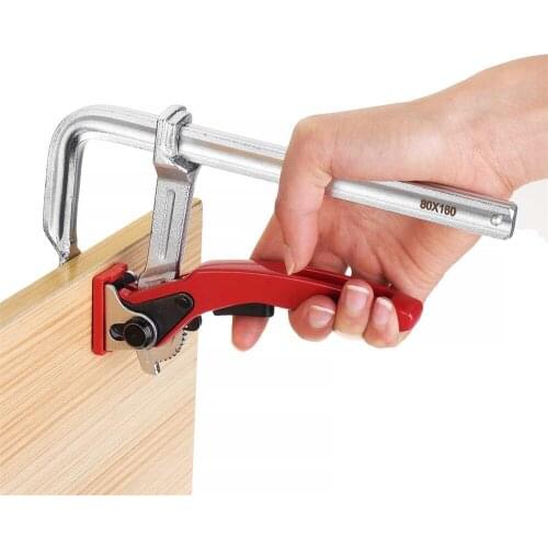 MFT Clamp Heavy Duty Steel Ratcheting F Clamp Quick Release For MFT Guide Rail System Woodworking 300KG Clamping Pressure