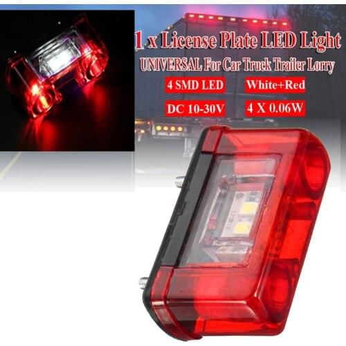 High Quality License Plate 4 SMD LED Light Tail Lights Universal for 12-24V Car Truck Trailer Lorry Auto Lamp Accessories 1Pc