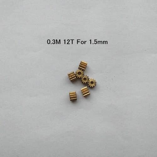 Metal gear copper gear 0.3 Modulus 12 Tooth Pore diameter 1.5 mm 0.3M 12T For 1.5mm Outer diameter of 4.65mm