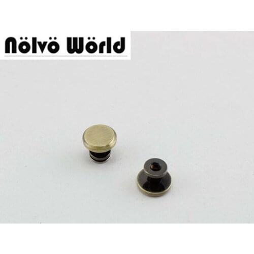 100pcs 4g 10mm diameter otal height Light gold round flap head metal stud for punk bags hardware rivet studs