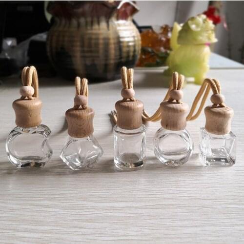100pcs 8ml Car Hanging Diffuser Empty Glass Perfume Bottles Diffuser Bottle Pendant Oil Fragrance Aromatherapy Bottle