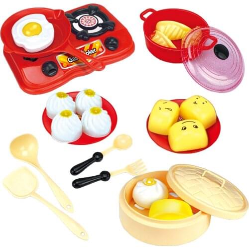 18pcs/Set Kids Toddler Play Food Pretend Cooking Breakfast Kitchen Accessory