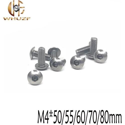 20pcs M4*22/25/28/30/35/40/45mm Stainless Steel 304 A2 Round Head Mushroom Hexagon Socket Button Head Screw
