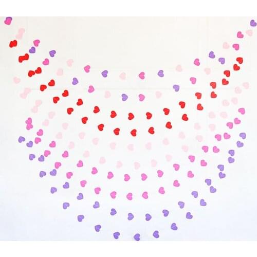 4 Meters Hanging Decor Red Blue Love Heart Bunting Banners Garland Wedding Birthday Bridal Shower Marriage Romantic Decorations