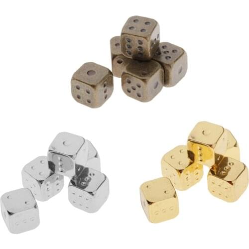 5Pcs 12mm Six Sided Dice D6 Zinc Alloy Multi Sided Dices Roleplaying DND RPG MTG Table Board Game Supplies Mahjong Accessories