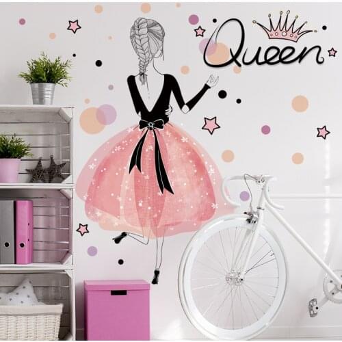 94*101cm Beautiful Girl Home Decoration Wall Sticker Wardrobe Bedroom Decals Adhesive Poster Wallpaper