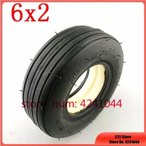 Free shipping 6X2 Solid tire without inner tube tire Electric Scooter Wheel Chair Truck Use 6" Tyre F0 Pneumatic Trolley Cart