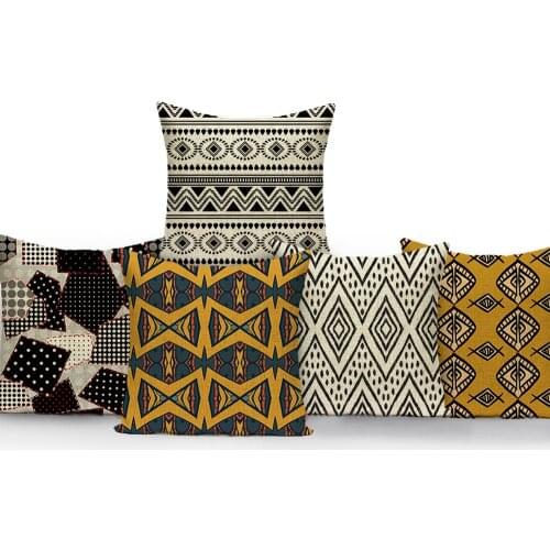 Retro Geometric Cushion Cases Color Stripe Decoration Pillow Cover Summer Pillow Case Bohemia Home Sofa Linen Cushions Covers