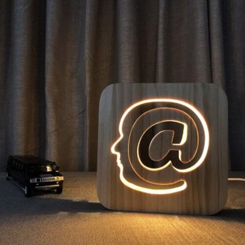 Wooden LED creative electronic product design night light USB power table lamp as a gift Drop shipping