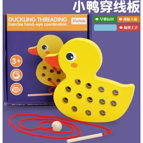 Duckling and Whale Threading Games Children Puzzle Early Education Toys Children Hands-on Ability Exercise Montessori Teaching