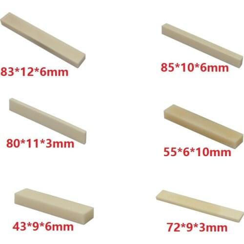 High Quality 10pcs Blank Bone Guitar Nut Bone Saddle Material For Acoustic Electric Guitar Bass DIY Parts,5 Size Optional