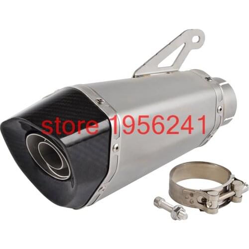 NICECNC Stainless Steel and Carbon Fiber Exhaust Muffler Pipe Inlet Inner 61mm For BMW S1000RR 2010-2014 S1000R 2014 2015 2016