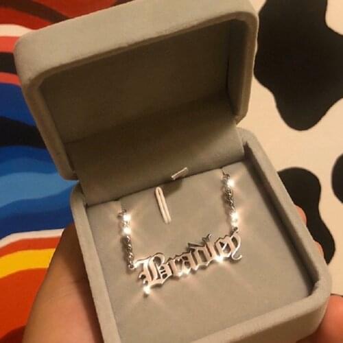 Customized Name Necklaces For Mens Womens Fashion Cuban Chain Stainless Steel Pendant Hip-hop Jewelry Best Dropshipping item