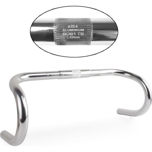 Road Bike Bent Handlebar Bicycle Rest Handle Bar 25.4x420Mm Aluminum Alloy For 22.2mm Dia Tube Cycling Parts Accessories