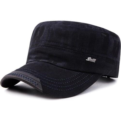 New mens flat cap autumn cotton hat army military hats chapeau solid casual sports caps adjustable size snapback cap casquette