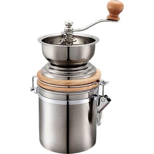 L38A Coffee Grinder with Airtight Canister Adjustable Setting Hand Coffee Bean Mill Tool for Espresso Pour Over Coffee