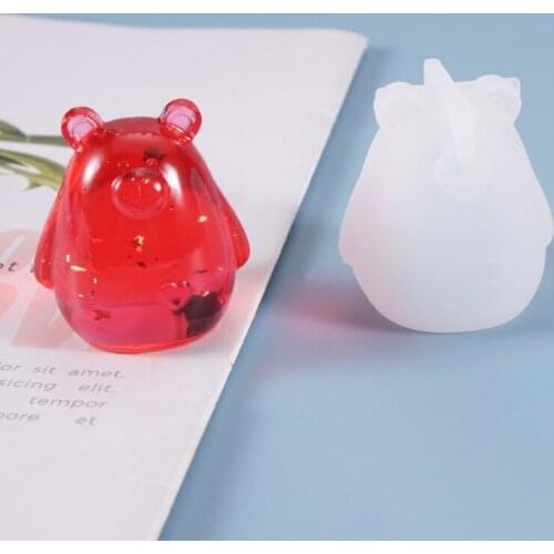 Crystal Epoxy Resin Mold 3D Animal Birds Bear Ornament Pendant Silicone Mould T4MD
