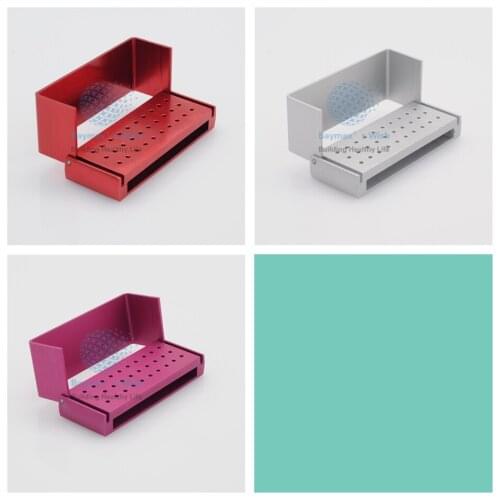 New 3Pcs 30 Holes Dental Lab FG High Speed Burs Holder Block Organizer Alumimum Instrument