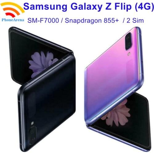 Original Samsung Galaxy Z Flip F7000【100% New】Unlocked Foldable Screen Dual Sim Phones 6.7" 8GB RAM 256GB ROM NFC Snapdragon