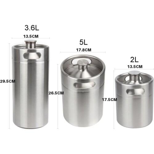 Stainless Steel Beer Barrel 304 Stainless Steel White Wine Barrel White Wine Jug Two Round Barrel Home Brewed Beer Fermentation
