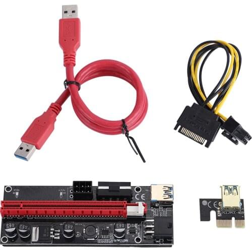 PCI-E Riser Board 60cm 1X to 16X GPU Extender Riser Card PCI-E USB 3.0 GPU Adapter with 6pin Interface