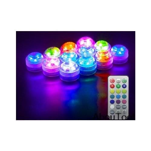 3LED Submersible Light Remote Control RGB Underwater Night Lamp Outdoor Garden Wedding Party Decor Mini Lights Waterproof 3CM DS