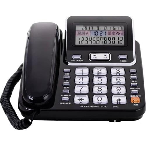 Corded Telephone with Speaker, Large Display & Buttons, Lightning Protection, Dual Interface,Desktop Landline Telephone for Home
