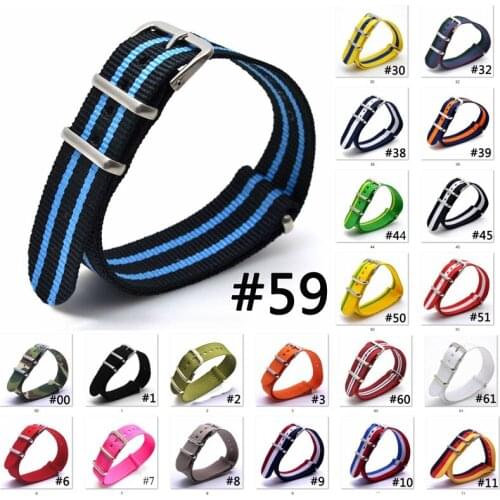 10Pc/Lot Nylon Strap for Nato Army Watch Band Woven Fabric Sport Loop 18mm 20mm 22mm Bracelet Nato Strap 007 Wristband Belt