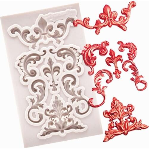 Border Silicone Mold Scroll Relief Fondant Mold Cake Decorating Tools Candy Clay Chocolate Gumpaste Mould Cupcake Baking Molds