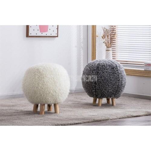 Modern Soft Pufe Solid Wood Small Low Stool Washable Shoes Change Bedroom Sofa Side Wooden Mini Ottoman Stool Home Furnishing