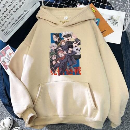 Harajuku Anime Jujutsu Kaisen Gojo Satoru Hooded Sweatshirt Men Women Fashion Winter Casual Long Sleeve Oversized Hoodies Top