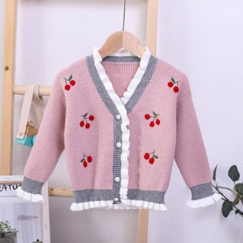 2019 Spring Autumn New Arrival Baby Girls Clothes Children Knitted Cardigan Causal V-neck Sweaters Baby Clothes LZ178
