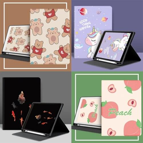 For iPad mini 4 5 7.9 inch Smart Pencil HolderCase For iPad 2018/2017/Air 1 2 3 4 9.7 10.2 10.5 10.9 inch 2020 Pro 11 Case Cover