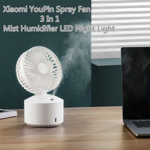 Xiaomi fan Wellsmart Spray Fan 3 In 1 Mist Humidifier LED Night Light Five-gear Long Battery Life Speed Low Noise Soft Wind