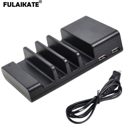 FULAIKATE 4 USB Ports Charging Station for iPhone 8 Plus Desktop Docking Stand for Smart Phone Tablet PC Holder