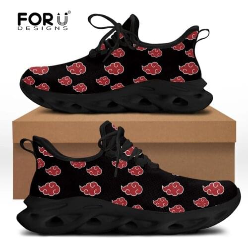 FORUDESIGNS AKATSUKI Pattern Women Casual Flat Shoes Ladies Outdoor Lace Up Walking Footwear Woman Sneakers Zapatillas Mujer