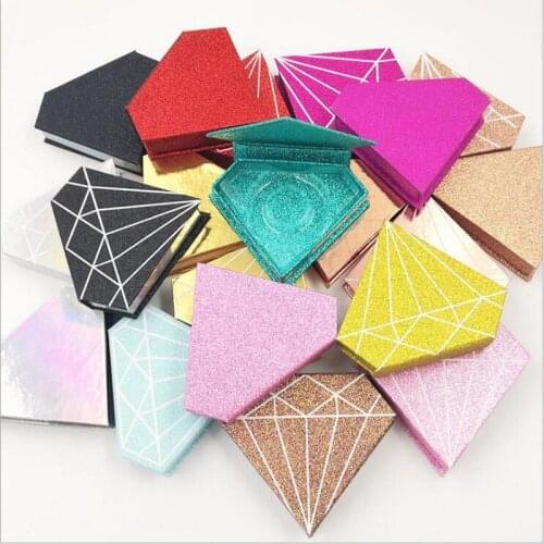 10/30/50pcs wholesale false eyelashes packaging box fake 3d mink lashes boxes faux cils strip diamond magnetic case empty