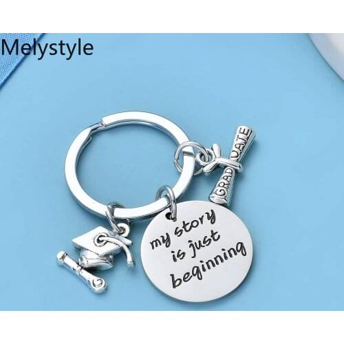 2019 Stainless Steel Graduation-Keychain Creative Graduation-Keyring Gift Graduate-Student My Story Has Just Begun