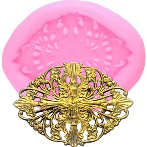 3D Craft Vintage Flower Relief Silicone Fondant Mold Cake Border Cake Decorating Tools Chocolate Baking Candy Clay Resin Moulds