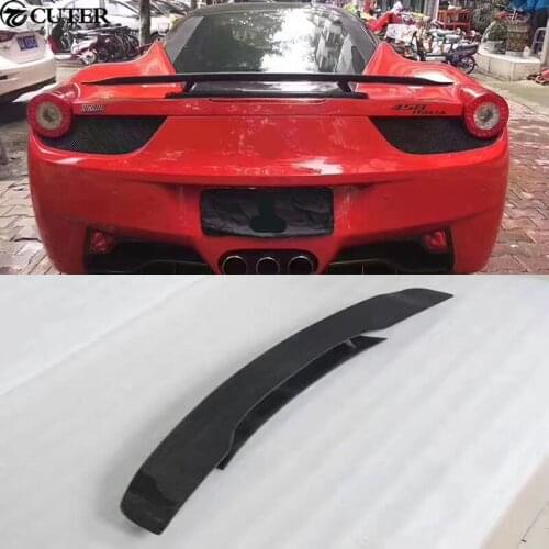 458 Carbon Fiber Car body kit Rear Trunk Spoiler Lip Wing For Ferrari 458