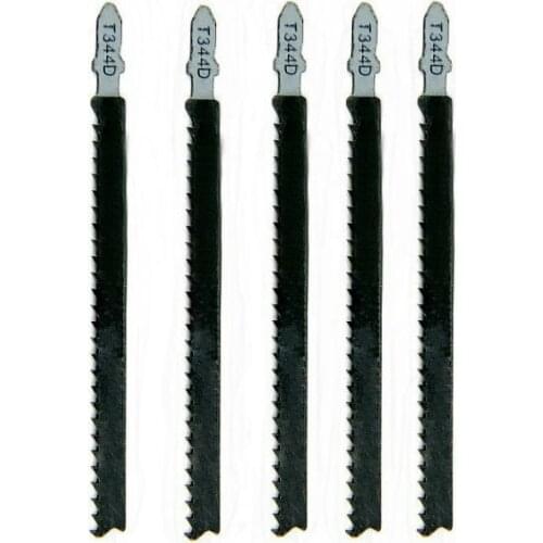 5pcs T344D HCS Curved Jigsaw Blades Extra Long For Wood Cutting 132mm Length