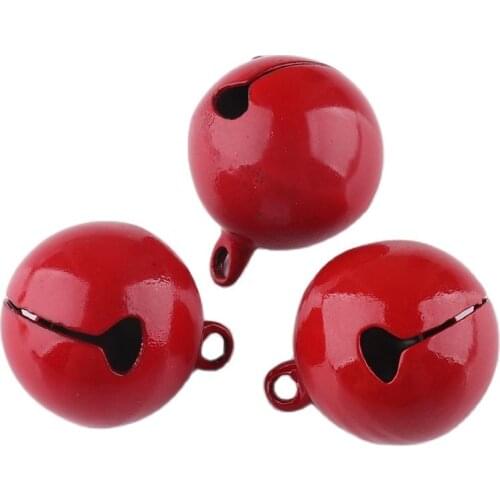 50 pcs Jingle Bells Red Iron Loose Beads Small For Festival Party Decoration/Christmas Tree Decorations/DIY Crafts Accessories