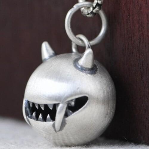 925 jewelry Sterling Silver DIY Smiley Demon Pendant Necklace S925 Necklaces Charms jewlery Accessories Pendants
